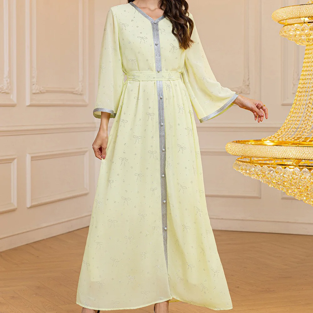 

Eid Muslim Abaya for Women Fashion Cardigan Dresses Abayas Ramadan Morocco Dubai Jalabiya Kaftan Vestidos Arab Long Robe 2025