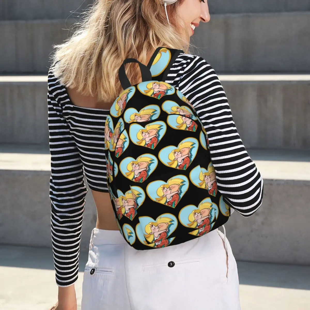 

Hey Arnold Helga Pataki Cartoon Student Backpack School Bag Hiking Travel Daypack for Boys Girls Bookbag Shoulder Bags