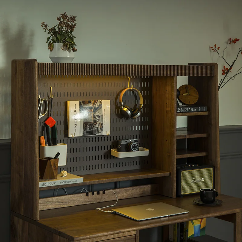 مكتب لوح بفتحة من الخشب الصلب الاسكندنافي، رف كتب متكامل لتخزين غرفة النوم المنزلية، شقة صغيرة