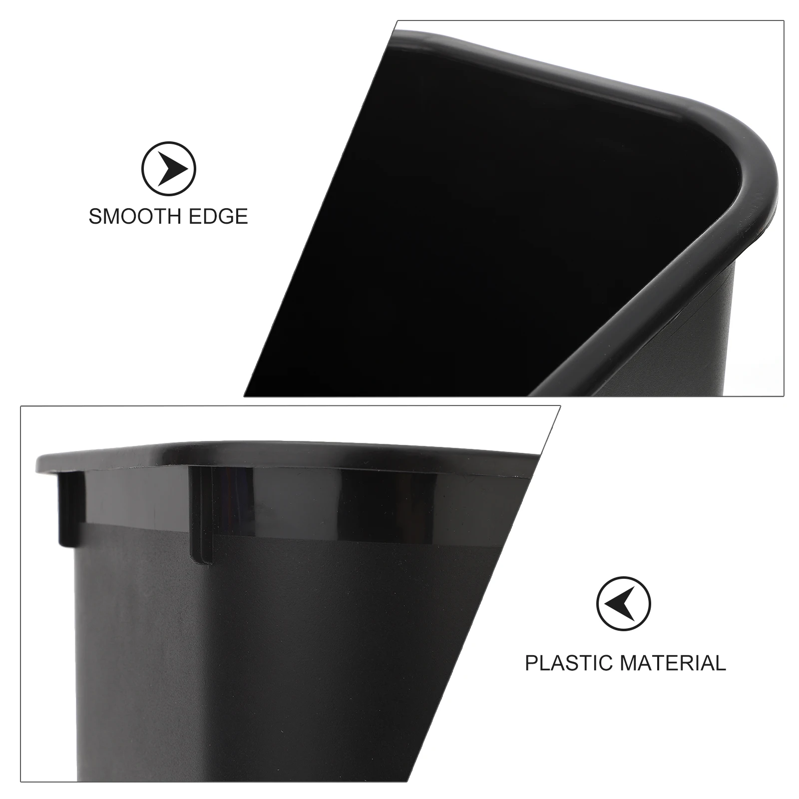

Creative Square Trash Can Black Plastic Garbage Container Household Waste Bin For Home Office Bathroom Bedroom Laundry