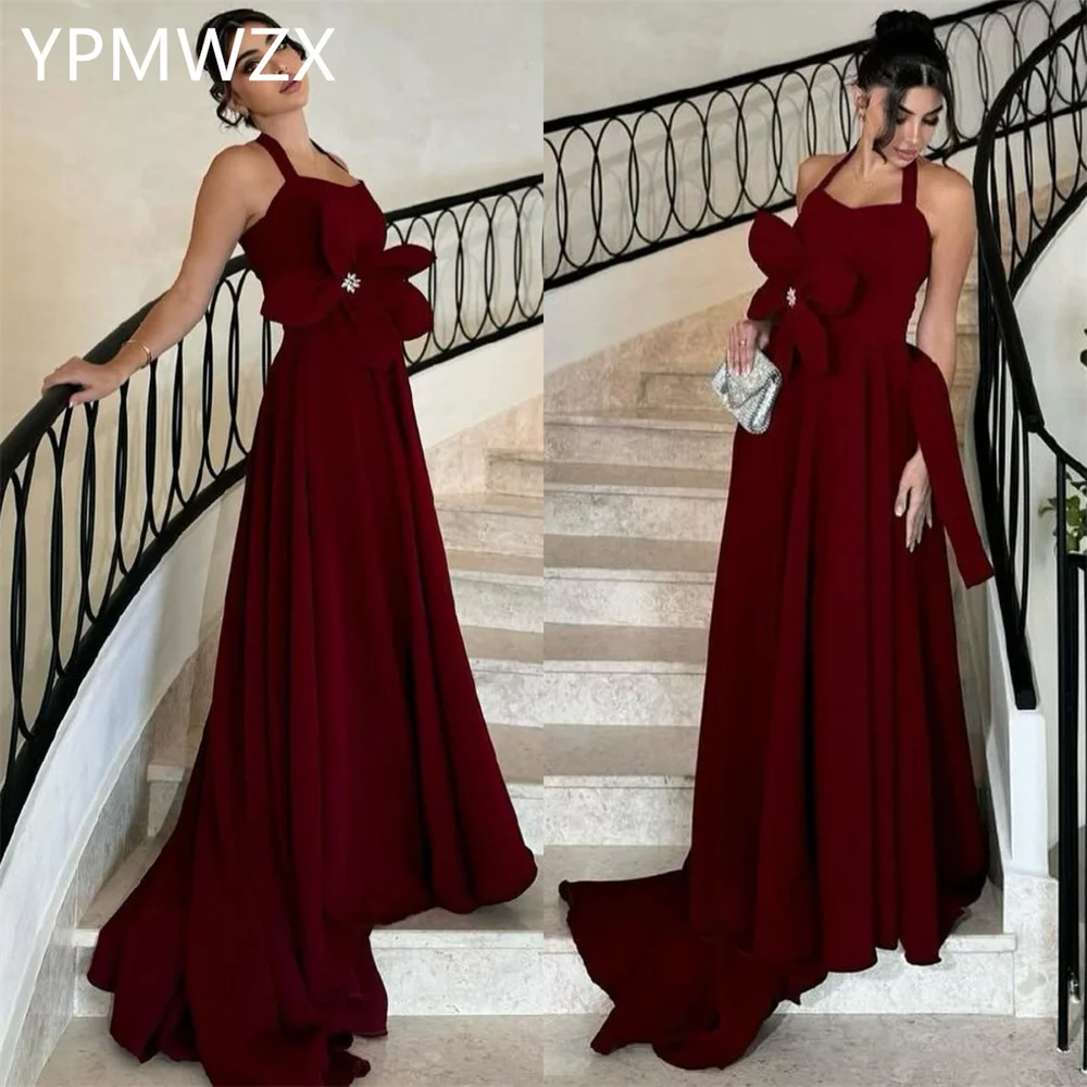 YPMWZX-Robe de Bal Personnalisée pour Femme, Tenue de Soirée Formelle, Col Licou, Ligne A, Longueur au Sol, Jupes sur Mesure