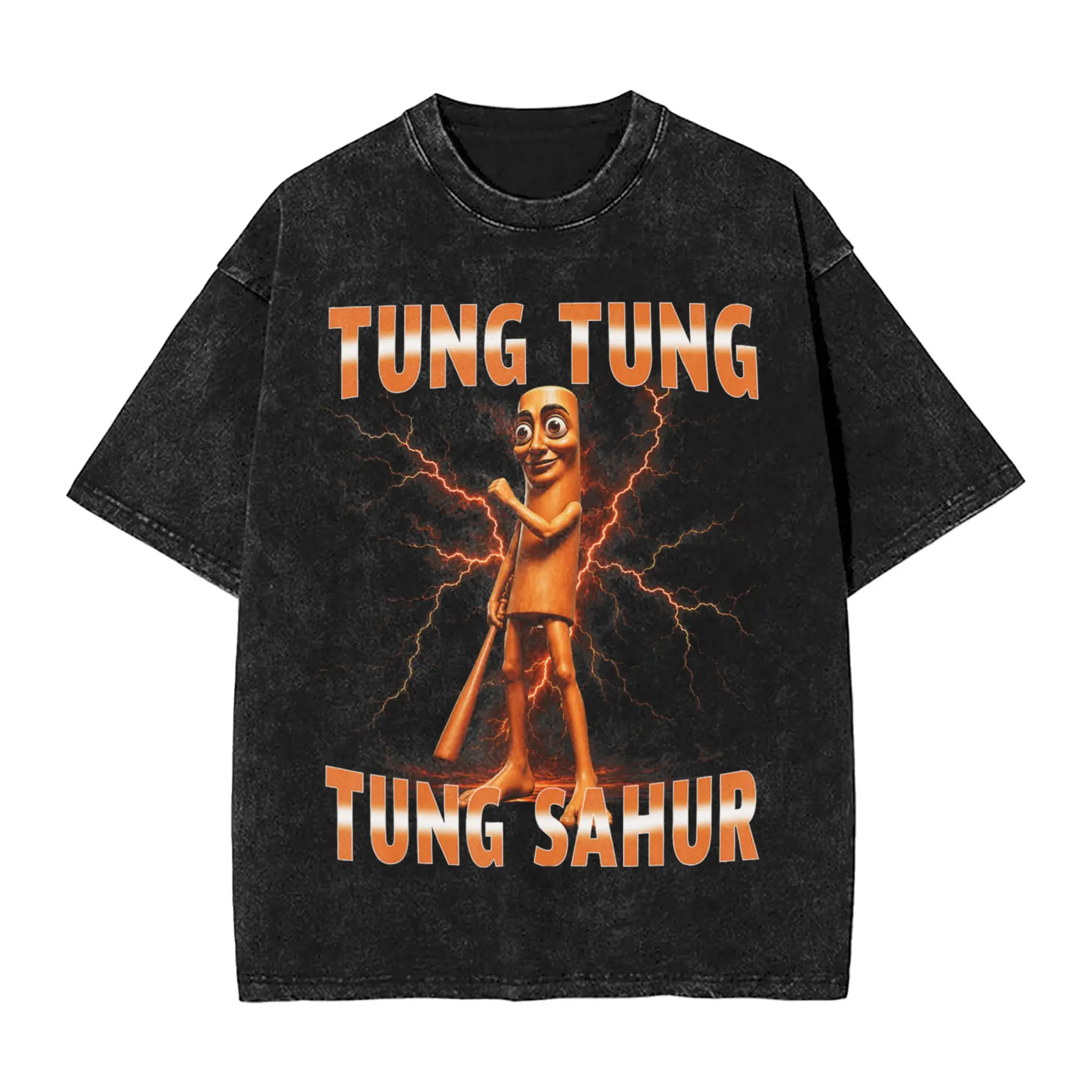Italian Brainrot Tung Tung Tung Sahur is Calling T-Shirt Hippie T-Shirts Short-Sleeve Tshirt Summer Casual Oversized Clothing
