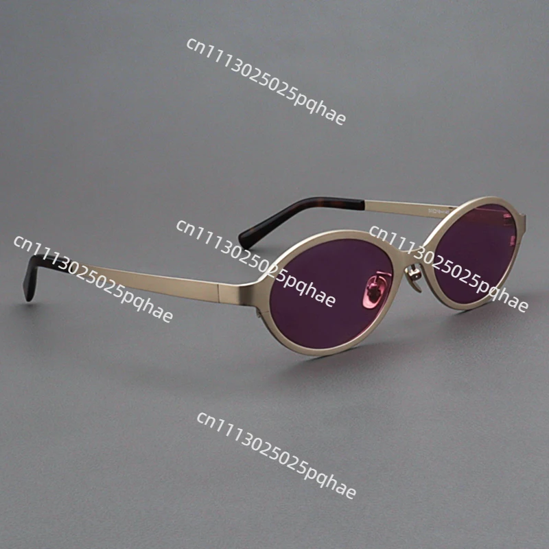 Sunglasses for men with pure titanium frame and nose support, purple bookworm face glasses for women