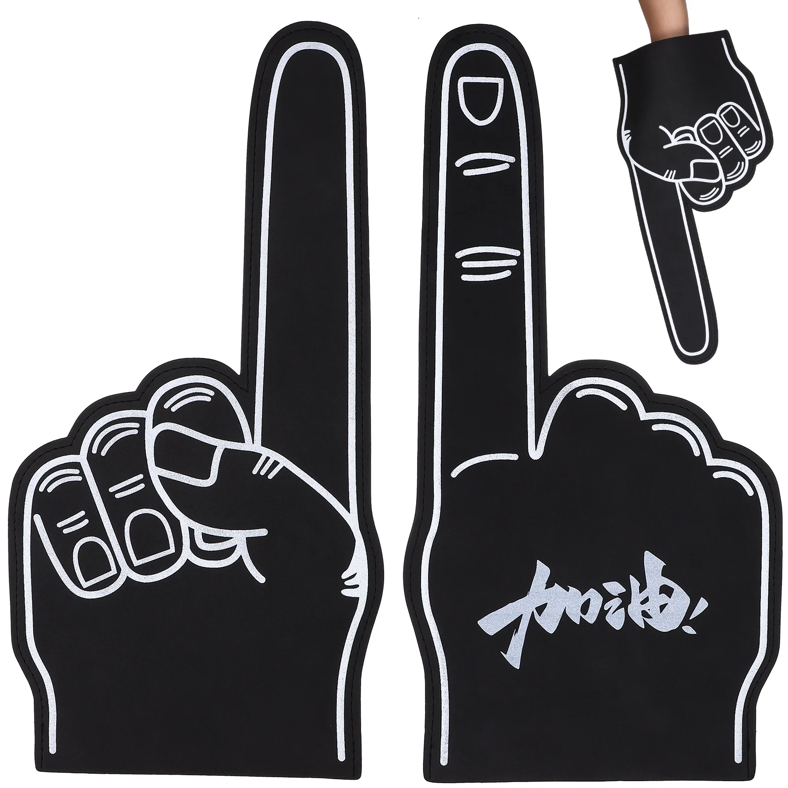 

3 Pcs Black Finger Gloves 43x23 5cm Cheerleading Props Noise Maker Party Gifts Hands for Sporting Events Foam Hand