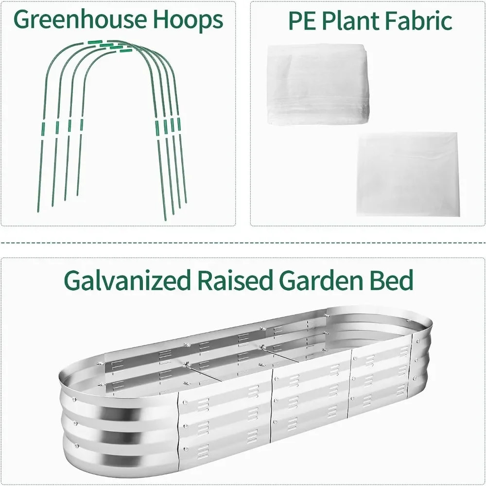 Imagem -04 - Cama de Jardim Levantada com Estufa Caixa de Plantador Galvanizado Greenhouse Cover para Jardinagem ao ar Livre