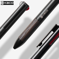 KACO Easywrite 3-in-1 Multifunction Pen,Wooden Grip Metal Barrel Ball Pen Automatic Pencil Black and Red Signing Pen for writing