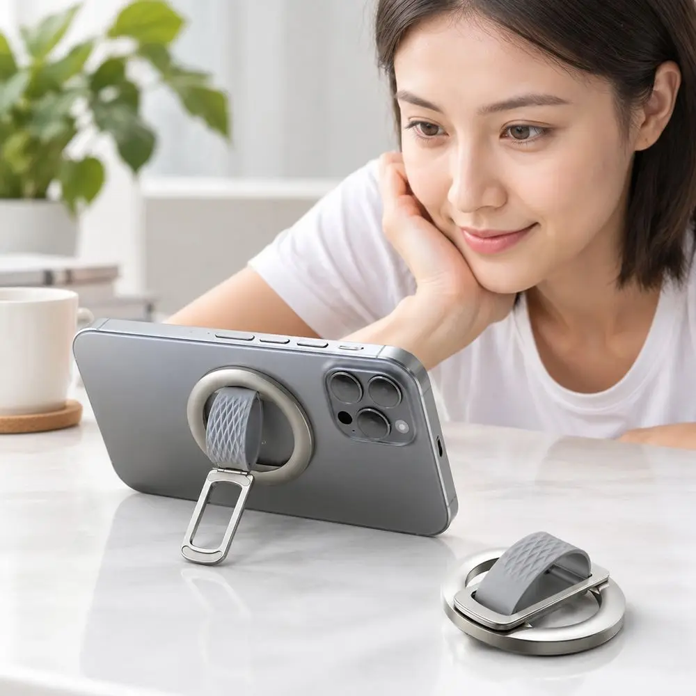 Multifunctional Holder Magnetic Phone Ring Holder Strong Magnetic Adsorption Soft Skin-Friendly Touch Phone Grip Stand
