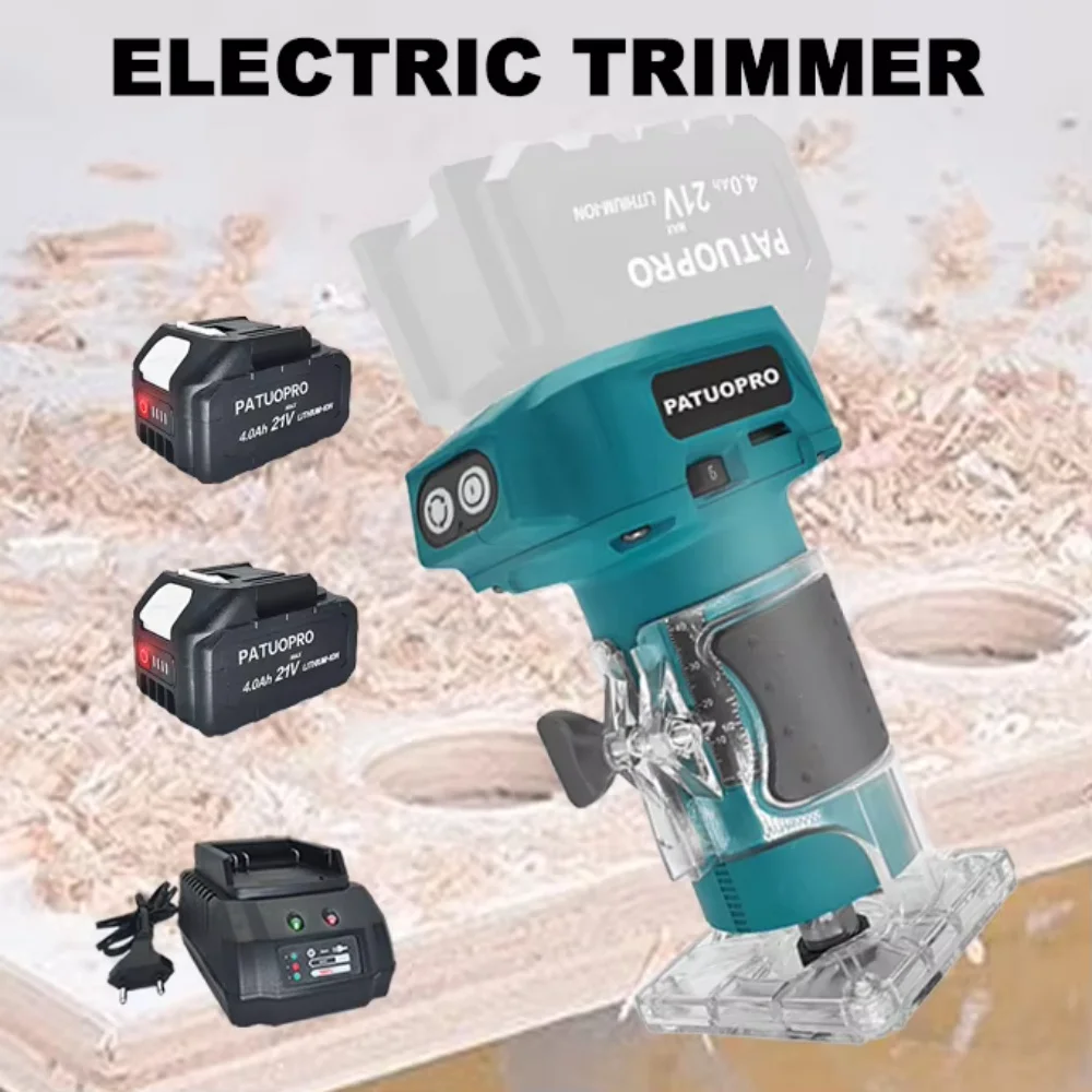 

PATUOPRO 5-скоростной бесщеточный электрический триммер, аккумуляторный фрезерный станок, долбежный циркуляр, резьба, обрезка, электроинструмент для батареи Makita 18 В