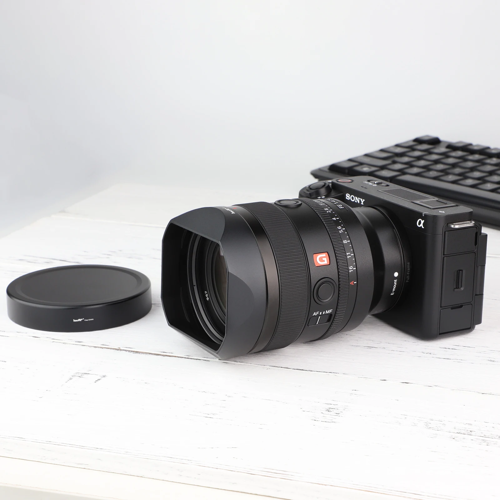 Haoge Gegenlichtblende aus Metall mit quadratischem Bajonett für Sony FE 35 mm F1.4 GM, Sony FE50 mm F1.4 GM Gegenlichtblende mit Metallkappe, ersetzt ALC-SH0001 – Detail 5