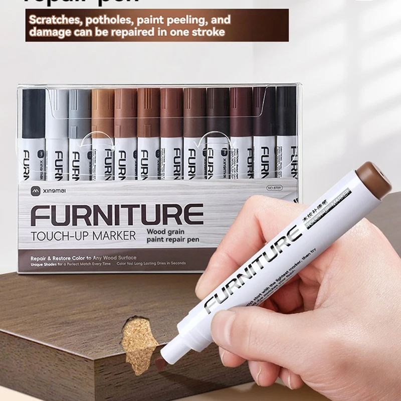 12 Colors Furniture Touch Up Kit Markers Amp Filler Sticks Wood Composite Grain Paint Repair Pen Scratches Restore Scratch Patch