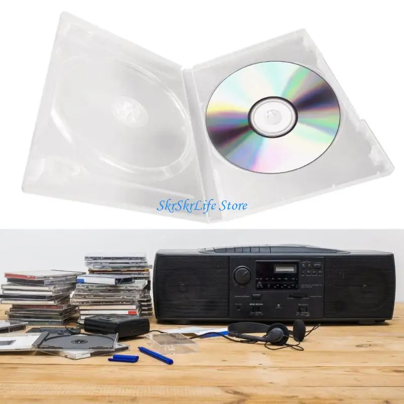 E65E 1pc/5pcs CDs Disc Holder organizers Portable Protective Case Container Transparent