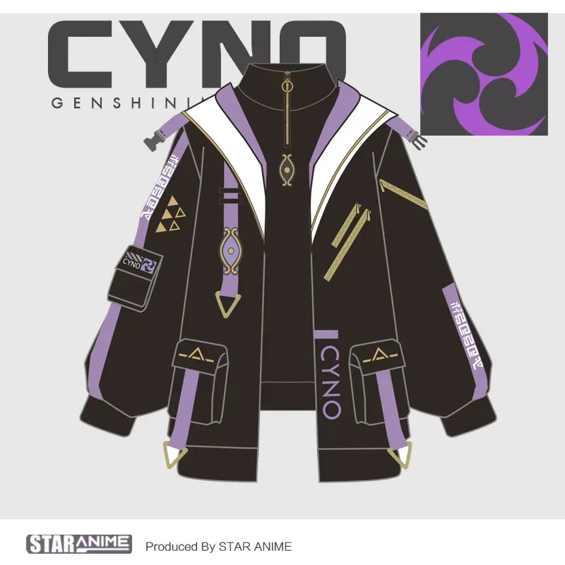 Anime Genshin Impact Cyno Cosplay Cool Tops Coat Harajuku Casual Hoodies Sweatshirt Springs Autumn Unisex Loose Jacket Pants