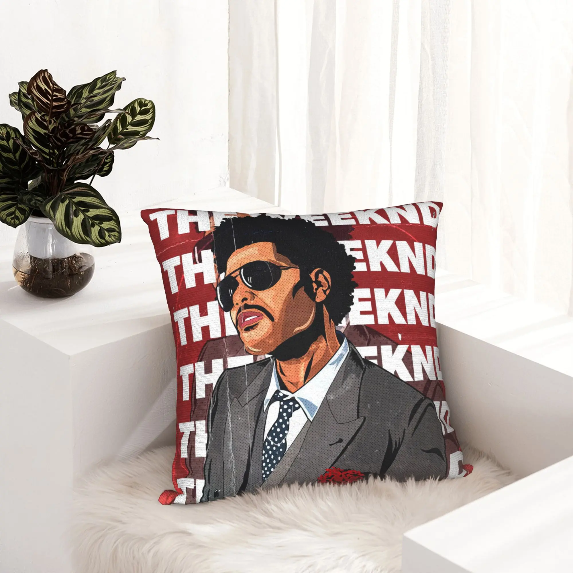 The Weeknd Rapper Singer  Pillowcase Soft Polyester Cushion Cover Decorations  Pillow Case Cover Seater Wholesale 45X45cm