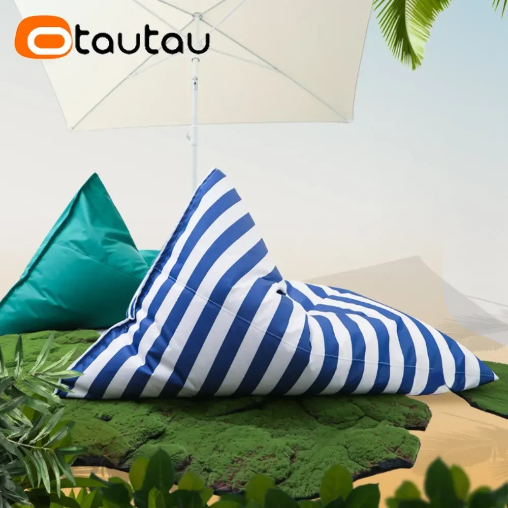 OTAUTAU Outdoor Bean Bag Pouf Cover Without Filler Waterproof Beach Garden Puff Salon Chaise Lounge Recliner Sofa Bed Sac SF076