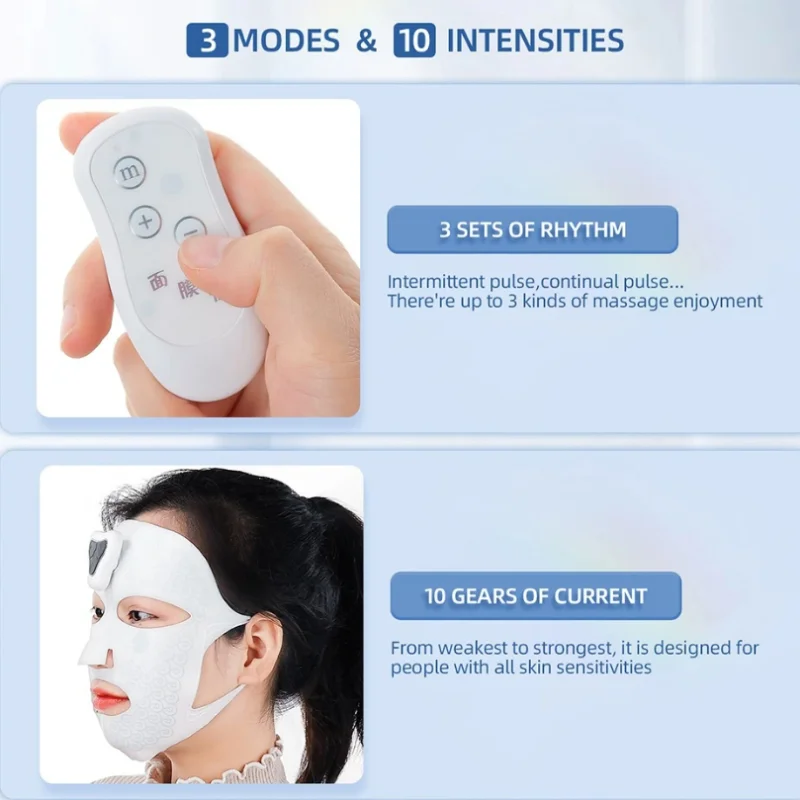 Nieuwe Ems Gezichtsmasker Lage Frequentie Microstroom Dubbele Kin Verminderen Schoonheid Face Lifting Machine Hydratatie Huidverstrakking Masker