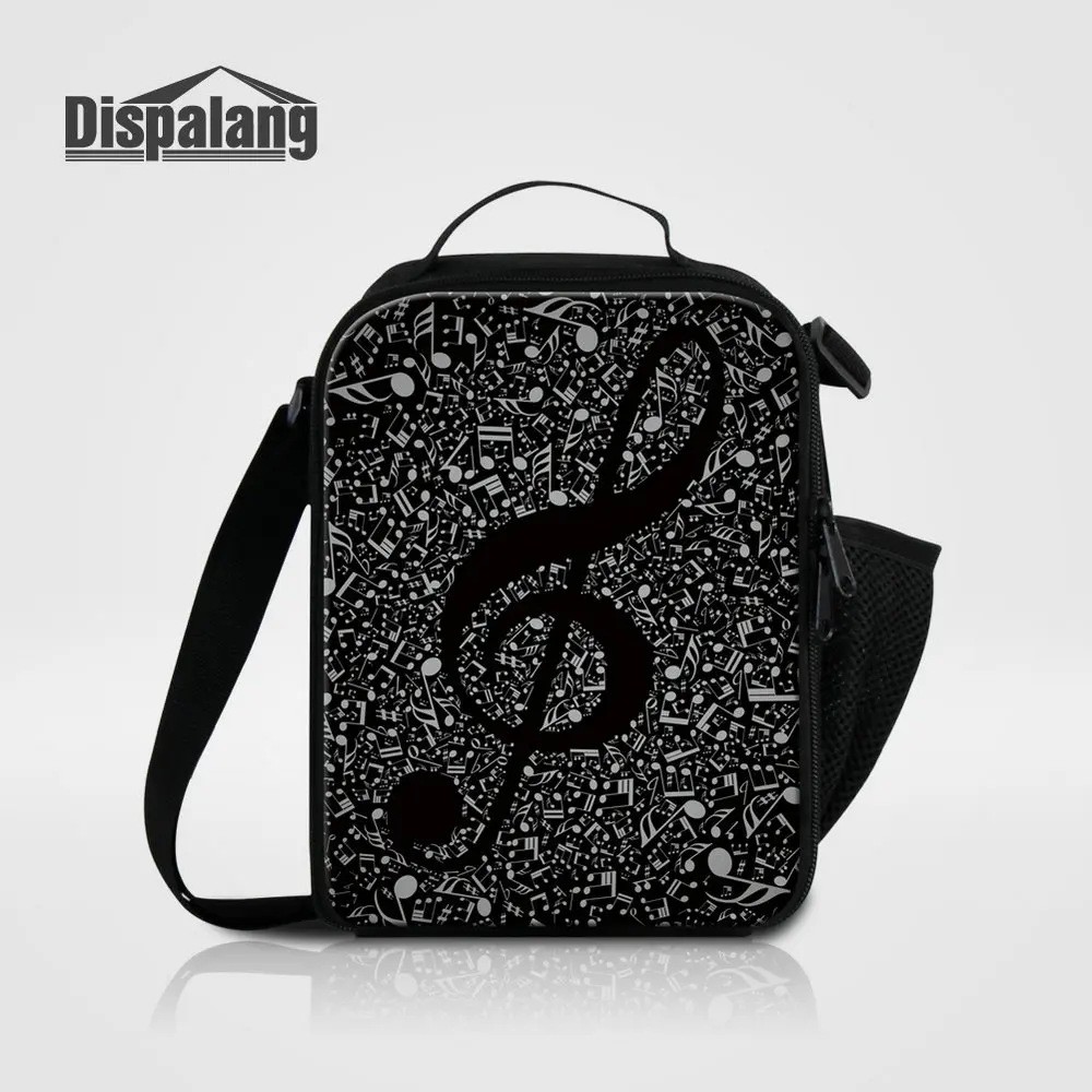 Women Food Cooler Bag For Work Musical Note Printing Lunch Bags Children Cute Lunch Sack Student Messenger School Lunch Box