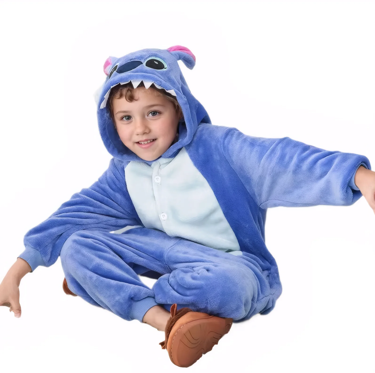 أزياء ليلو ستيتش التأثيرية للأولاد والبنات بيجامات سبايدرمان ملابس شتوية دافئة للأولاد والبنات بيجامات بقلنسوة