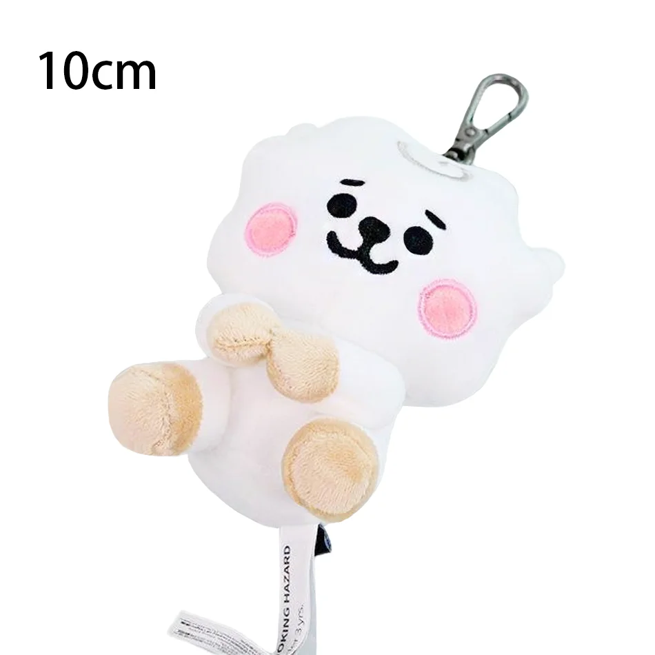 Bt21 bonecas de pelúcia tata koay shooky mang cooky chaveiro de pelúcia saco pingente ornamento anime dos desenhos animados brinquedos de pelúcia macios presente para crianças