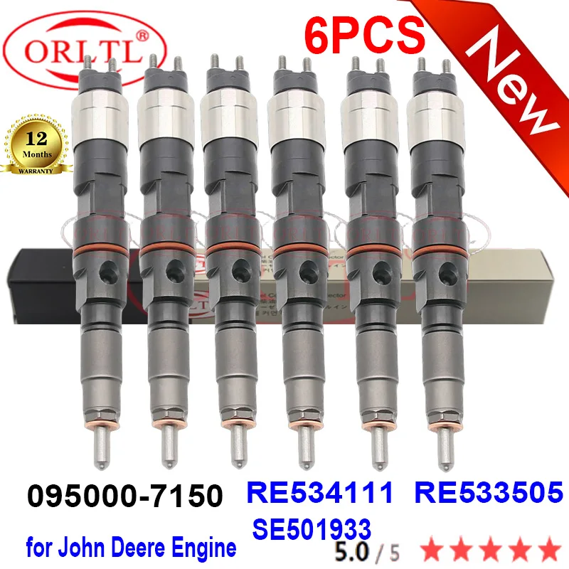 

6PCS RE533505 SE501933 095000-7150 RE534111 Factory Price Injector 0950007150 095000 7151 0950007151 095000-7151 for John Deere