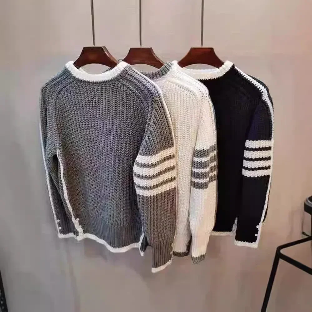 Trendy round Neck Knitwear Long Sleeve Casual Men's Sweater Autumn Winter Fashion Versatile Comfortable Overhead Top