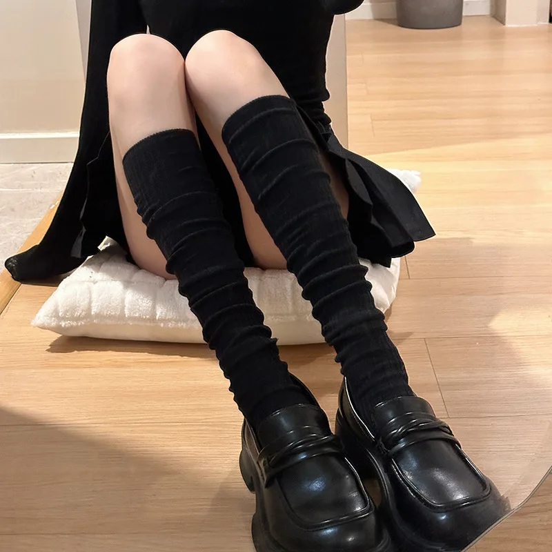 Lente knielengte kousen voor vrouwen witte stapelsokken mode meisjes JK afslanklaarzen sok Japanse kuitsokken katoenen schoenen