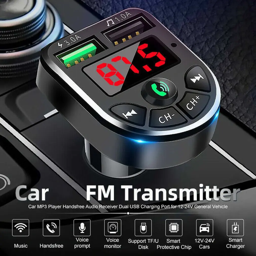 Hot BTE5 Car Mp3 Bluetooth-compatible Hands-free Phone Car Bluetooth Player Car Music Card Fm Receiver Dropshipping Wholesale