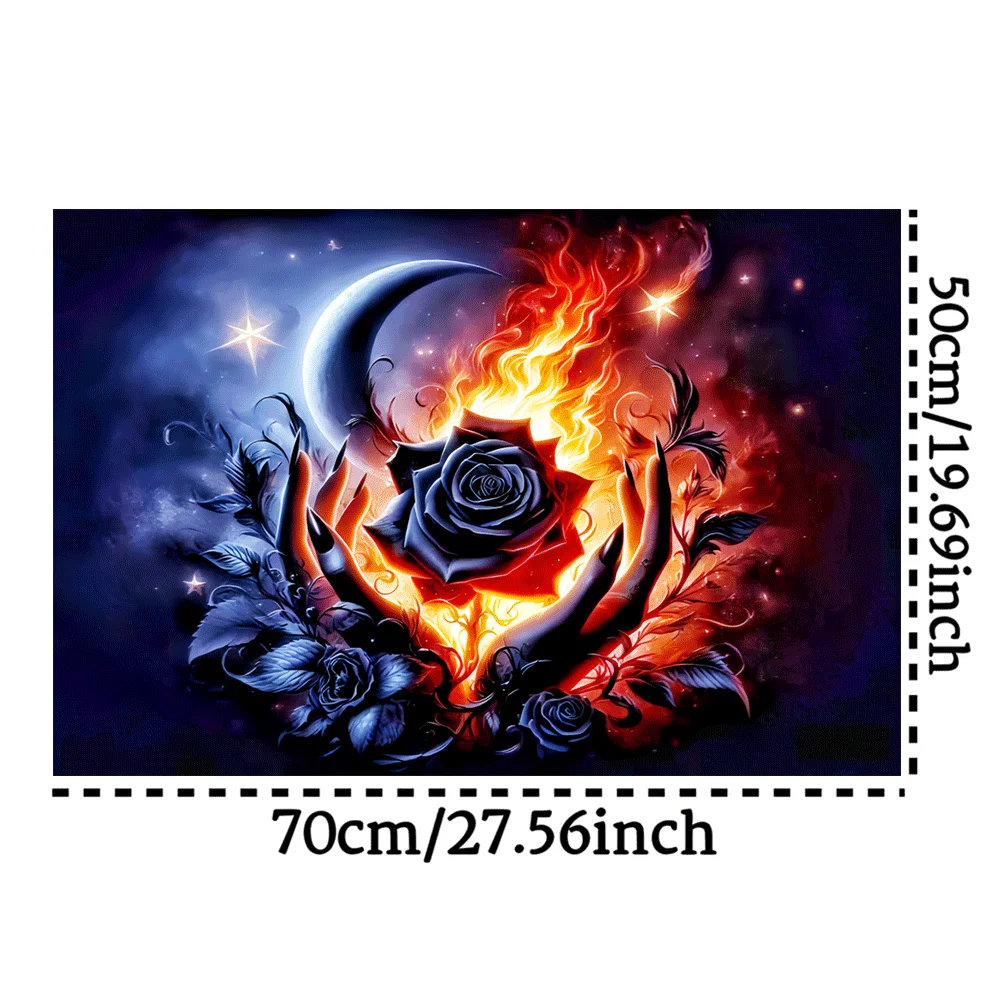 1000pcs Large Magic Elements Rose Paper Puzzle - Vibrant Colors, Brain Challenge, DIY Home Decor, Interactive Family Game, Ide