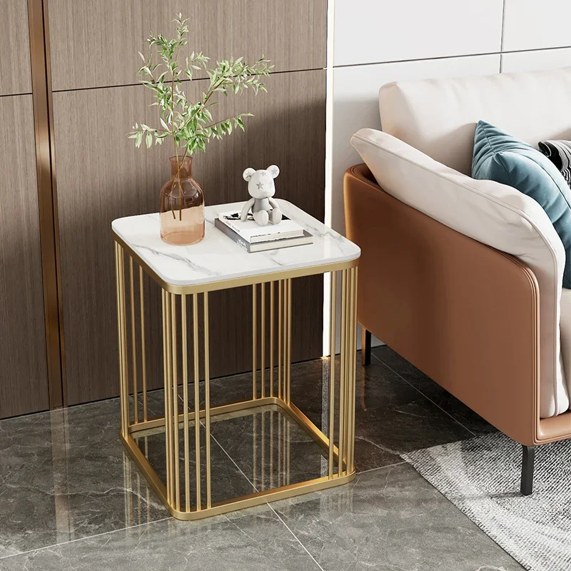 Square Coffee Table Gold Luxury Console Tray Mini Side Sofa Corner Bedsides Coffee Table Living Room Mesa Plegable Room Decor