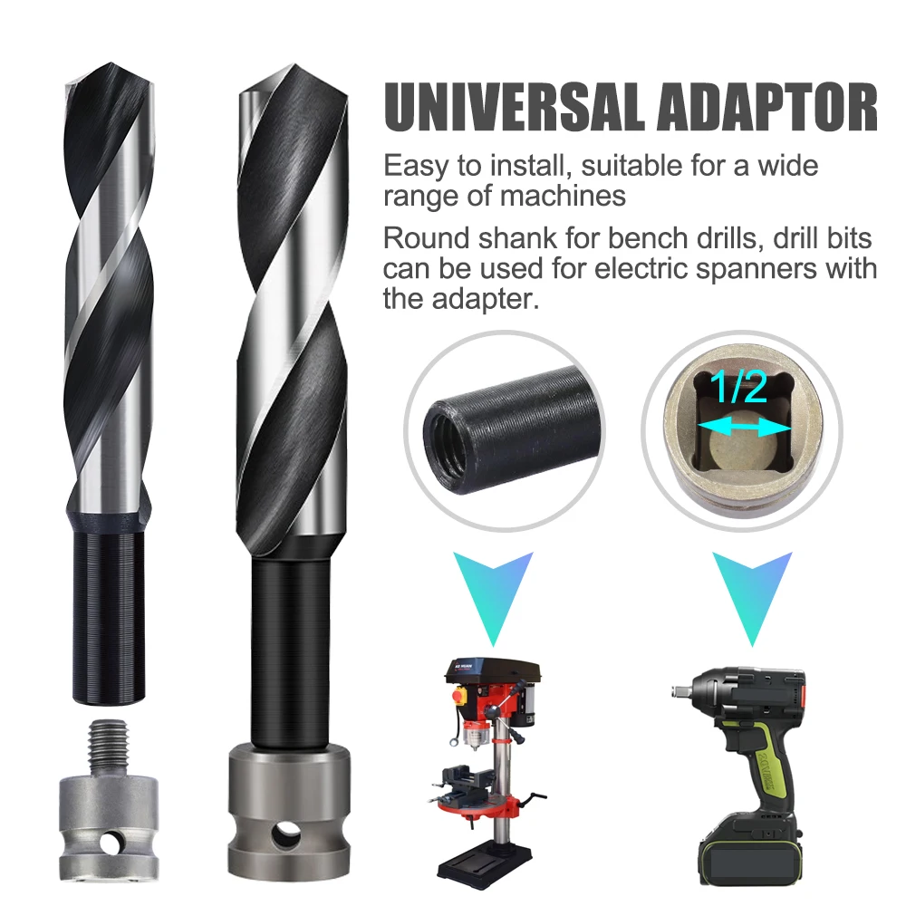 Reduced Shank HSS Drill Bit 14/16/18/20/22/25mm Hole Drill Cutter for Woodworking Carpentry Tools Twist Drill Bit