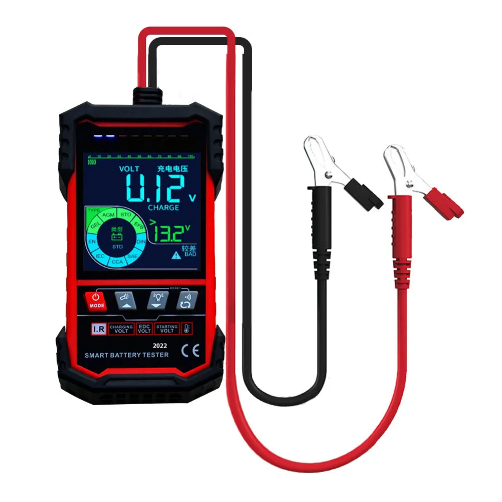 Digital display 32 inch automotive battery tester for 12V 24V with ampere hour capacity and internal current test