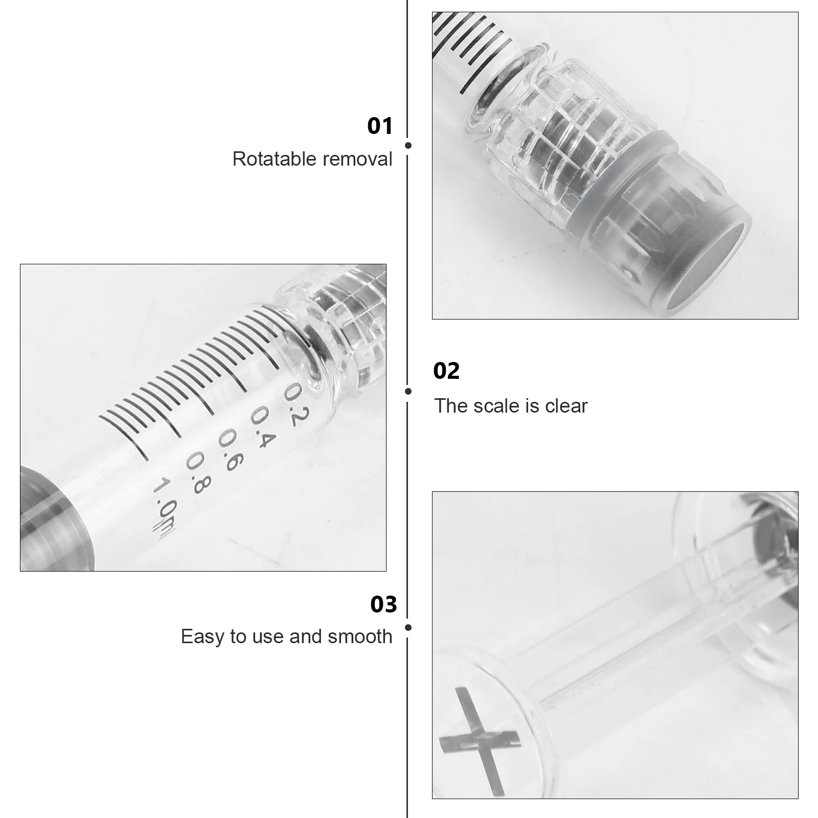 10 STKS 1 ml Wegwerpglas Luer Lock voor Ziekenhuis Kliniek Chirurgie