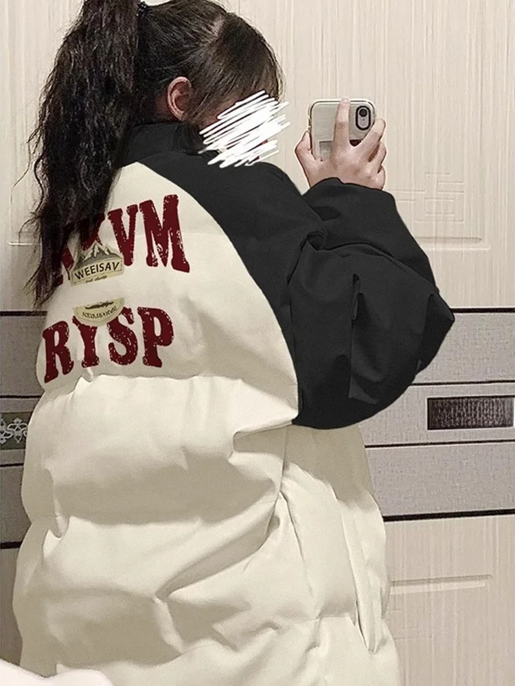 

Women's down Cotton Jaet Winter Thiened Bread Sle Small Size Friendly Versatile Zipper Closure Long Sve Pure Color