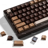 XVX PBT Double Shot Keycaps Cherry Profile Chocolate Style Shine Through Cherry MX Swtiches Backlight Brown Keycaps 133 Keys