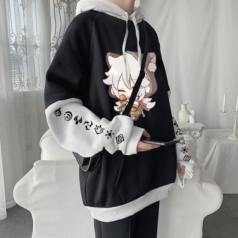 Genshin Impact Hoodie Razor Printed Men Women Hoodies Streetwear Men Women Harajuku Fashion Patchwork Sweatshirts