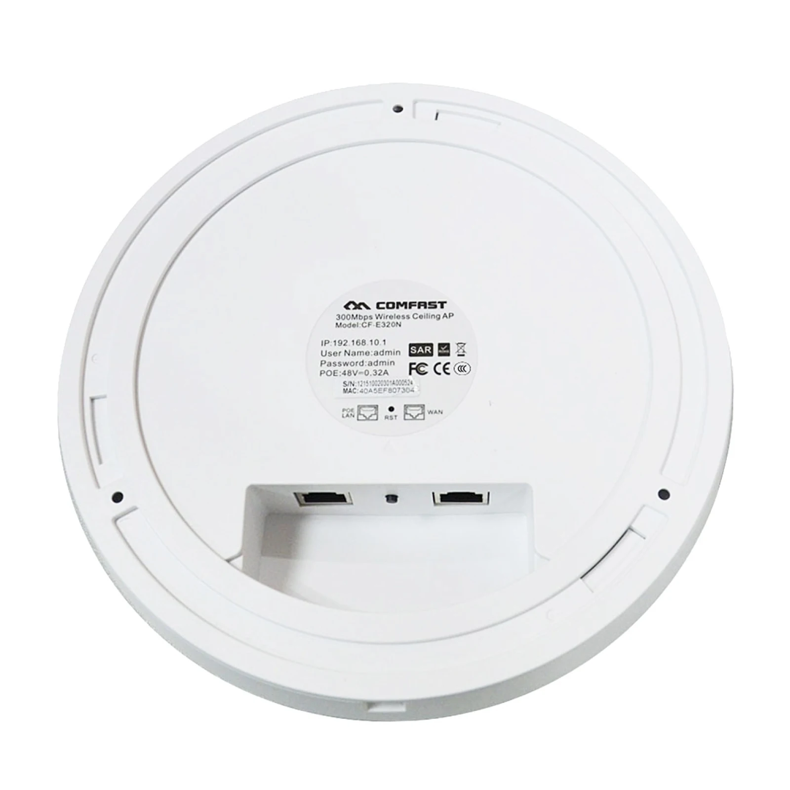COMFAST CF-E320N MTK7620N 300Mbps/s Wall Ceiling Wireless WiFi AP / Repeater with 7 Colors LED Indicator Light & 48V POE Adapter