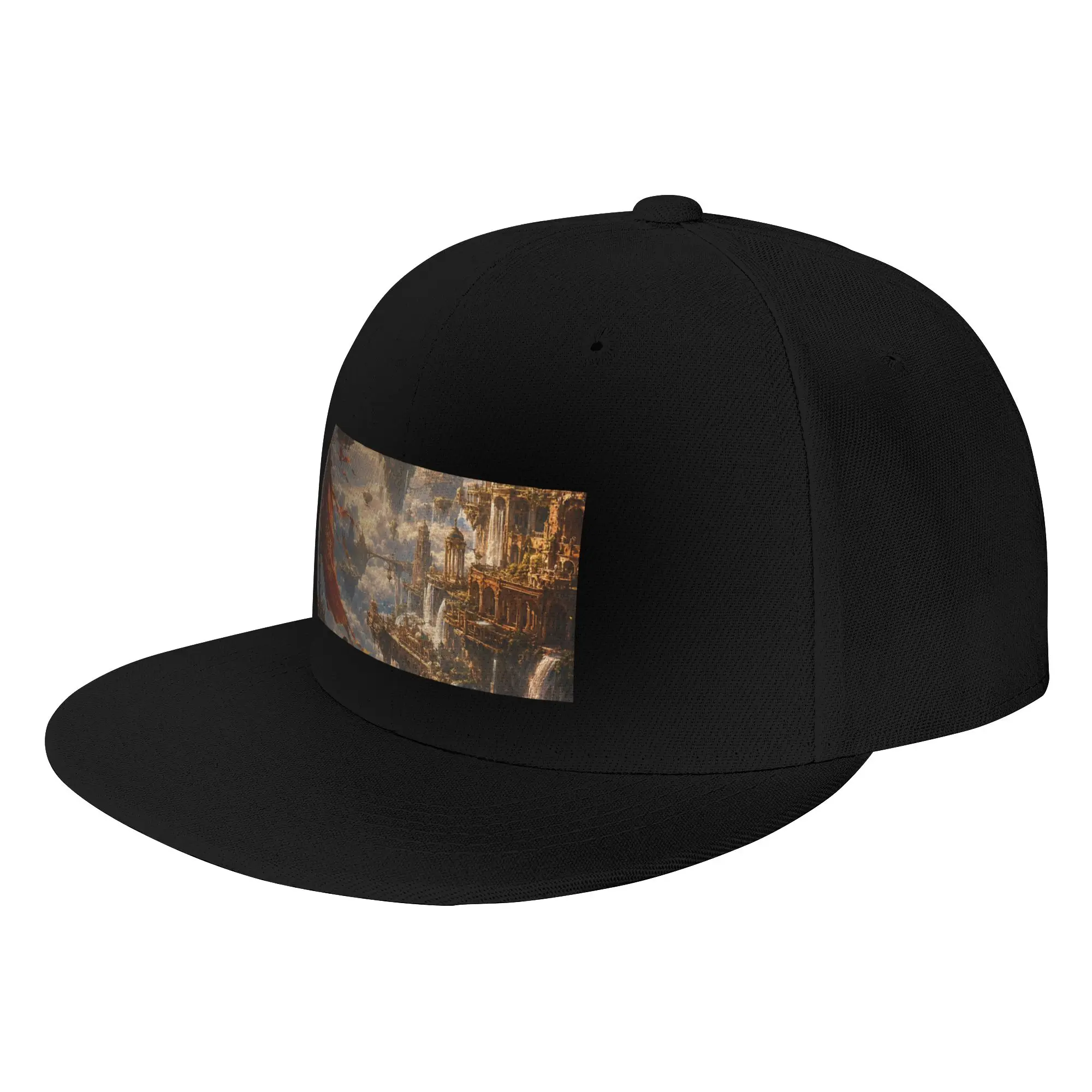 Fashion Cloud Kingdom Traffic Was Terrible   Golden Fantasy City Flat Brim Sun Hat  Japanese Minimalist Caps For Women