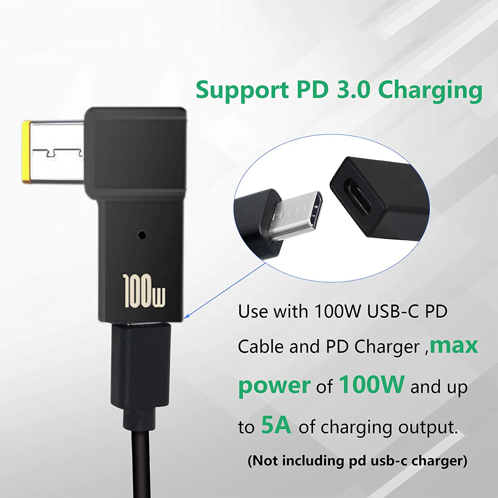 20V/5A 100W PD USB C Para Praça Ponta Adaptador ForLenovo Long Slim-Dica Acessórios