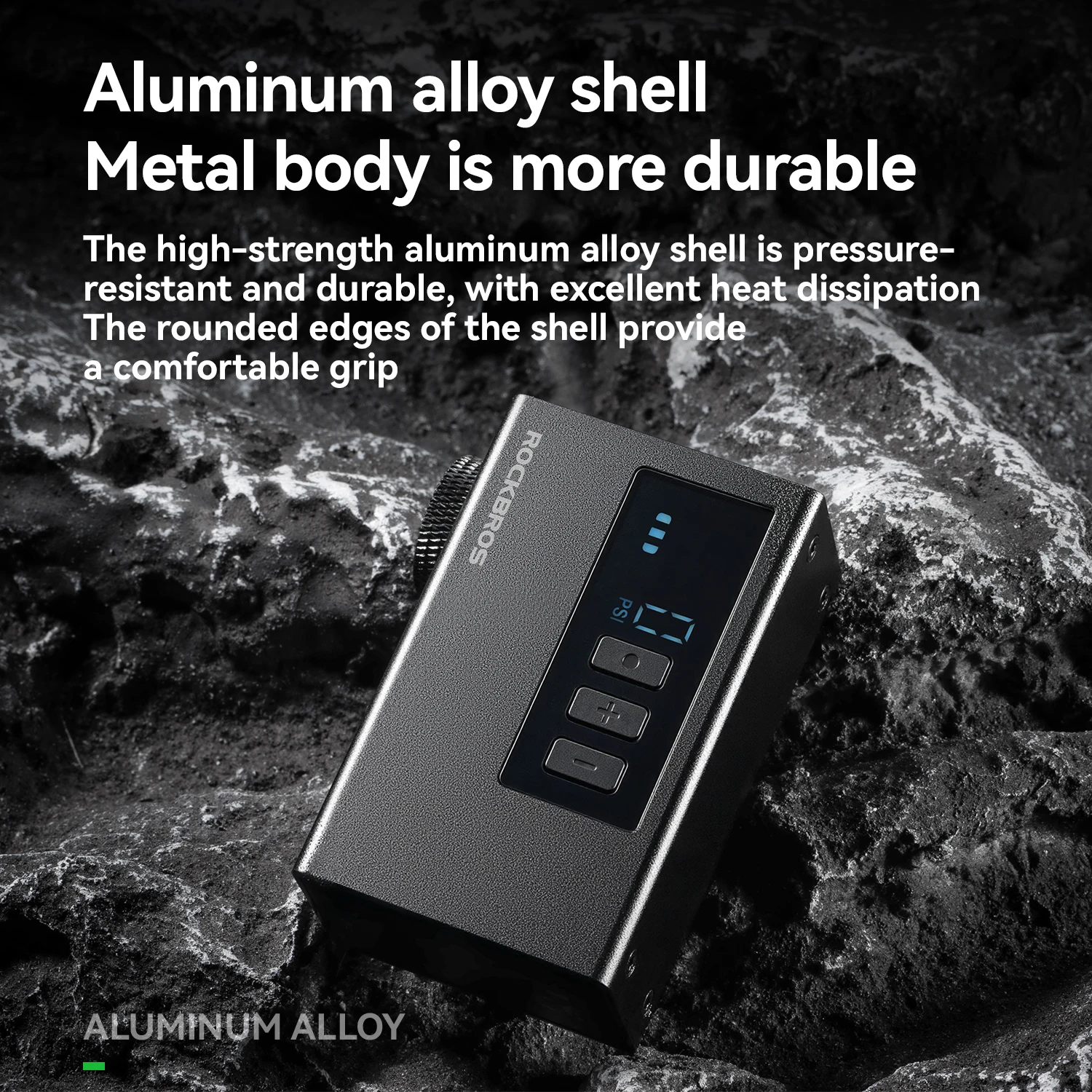 

ROCKBROS 120 PSI Electric Pump420mAh Aluminum alloy with Digital Display Pump Portable Bike Air Rechargeable Tire Inflator Pump