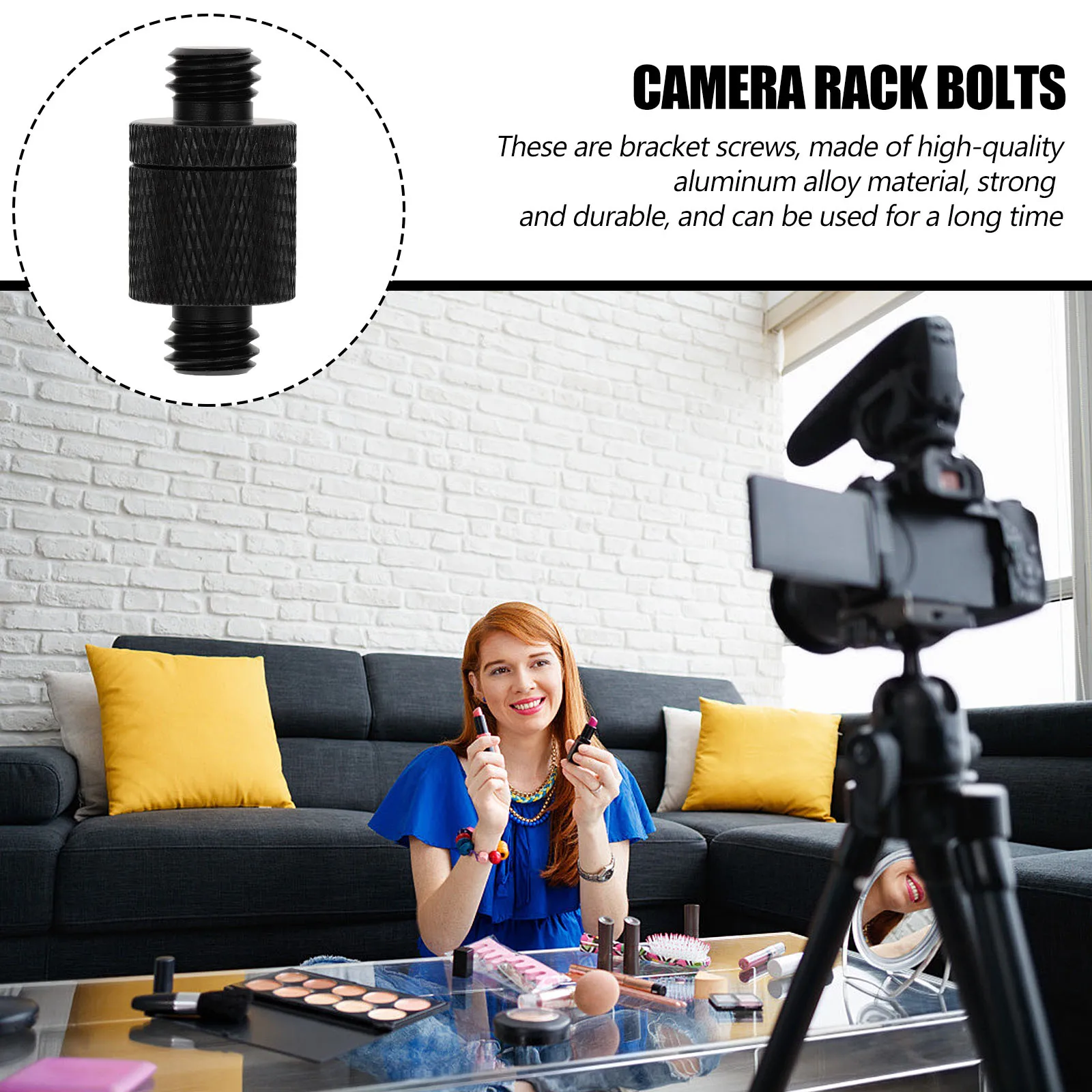 

4 Pcs Camera Bracket Screws Microphone Rack Bolts Durable Aluminum Alloy Sturdy Structure Precise Production Long Lasting Camera