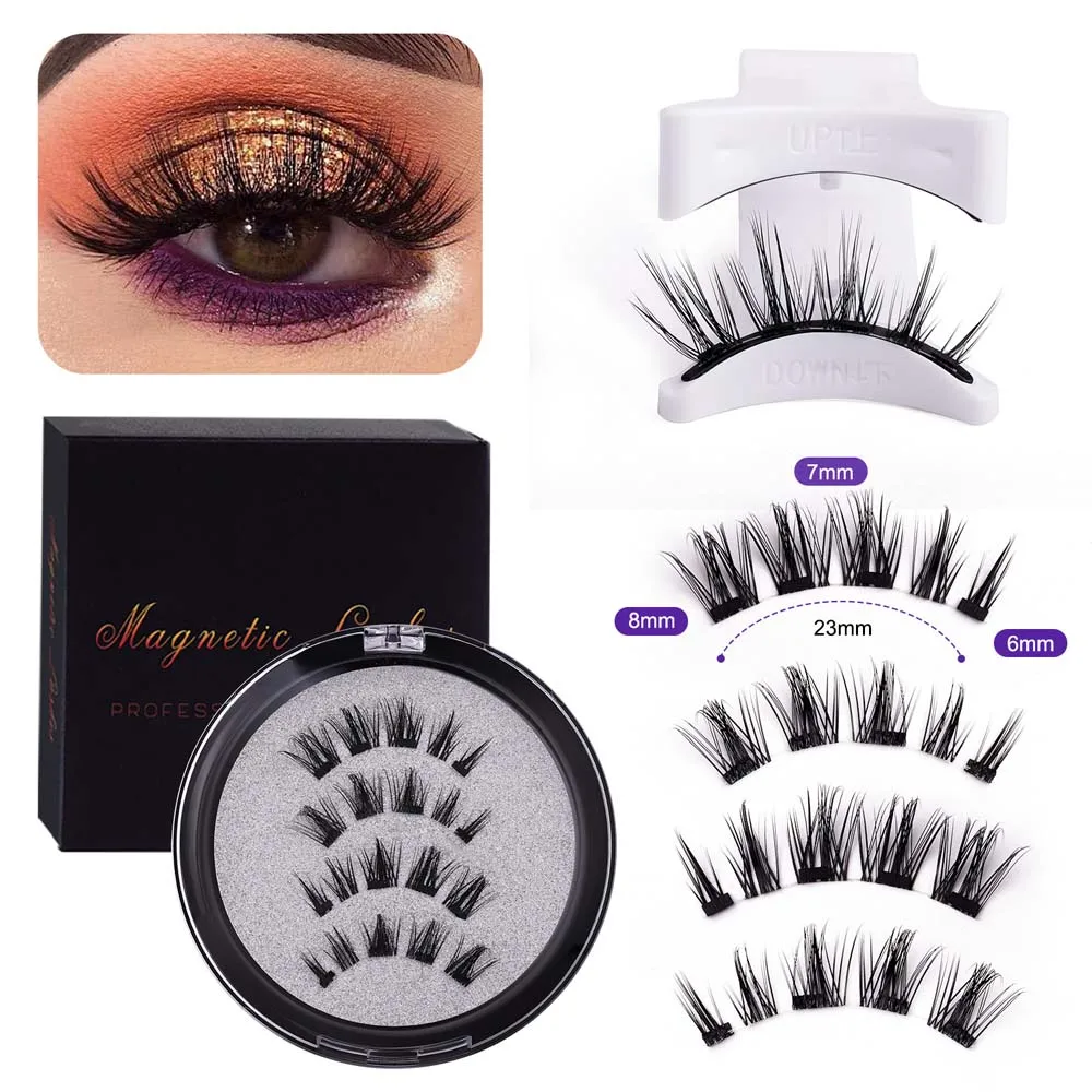 Magnetic Magnetic False Eyelashes D Curl Glue Free Magnetic Eyelashes with Clip DIY 3D Extension False Eyelash Clusters Girls