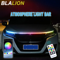 BLALION Car Hood LED Daytime Running Light Scan Starting Waterproof Flexible Auto Engine Hood Guide Decorative Ambient Lamp 12V