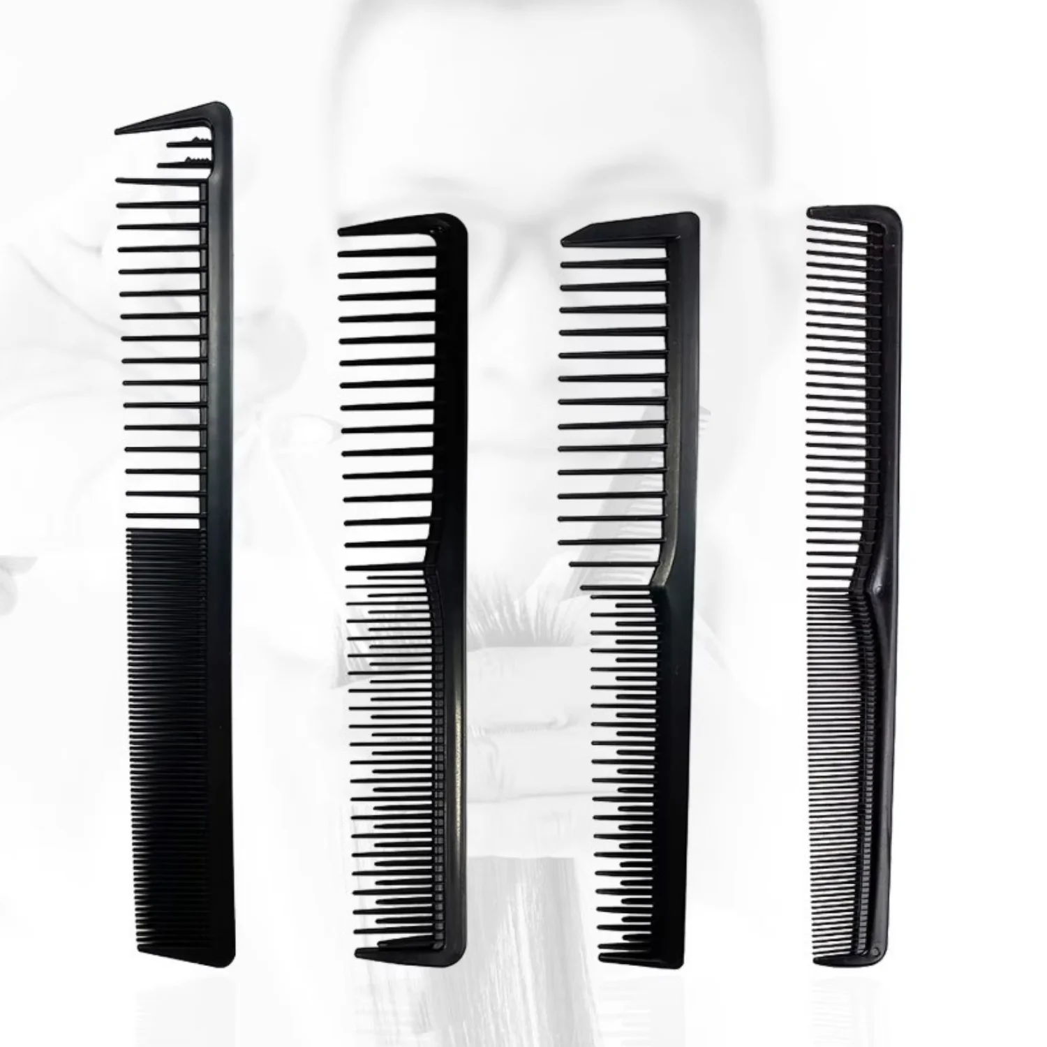 

Barbershop High Quality Black Straight Hair Combs Salon Hairdressing Antistatic Carbon Fiber Comb For Barber Hair Cutting Tools