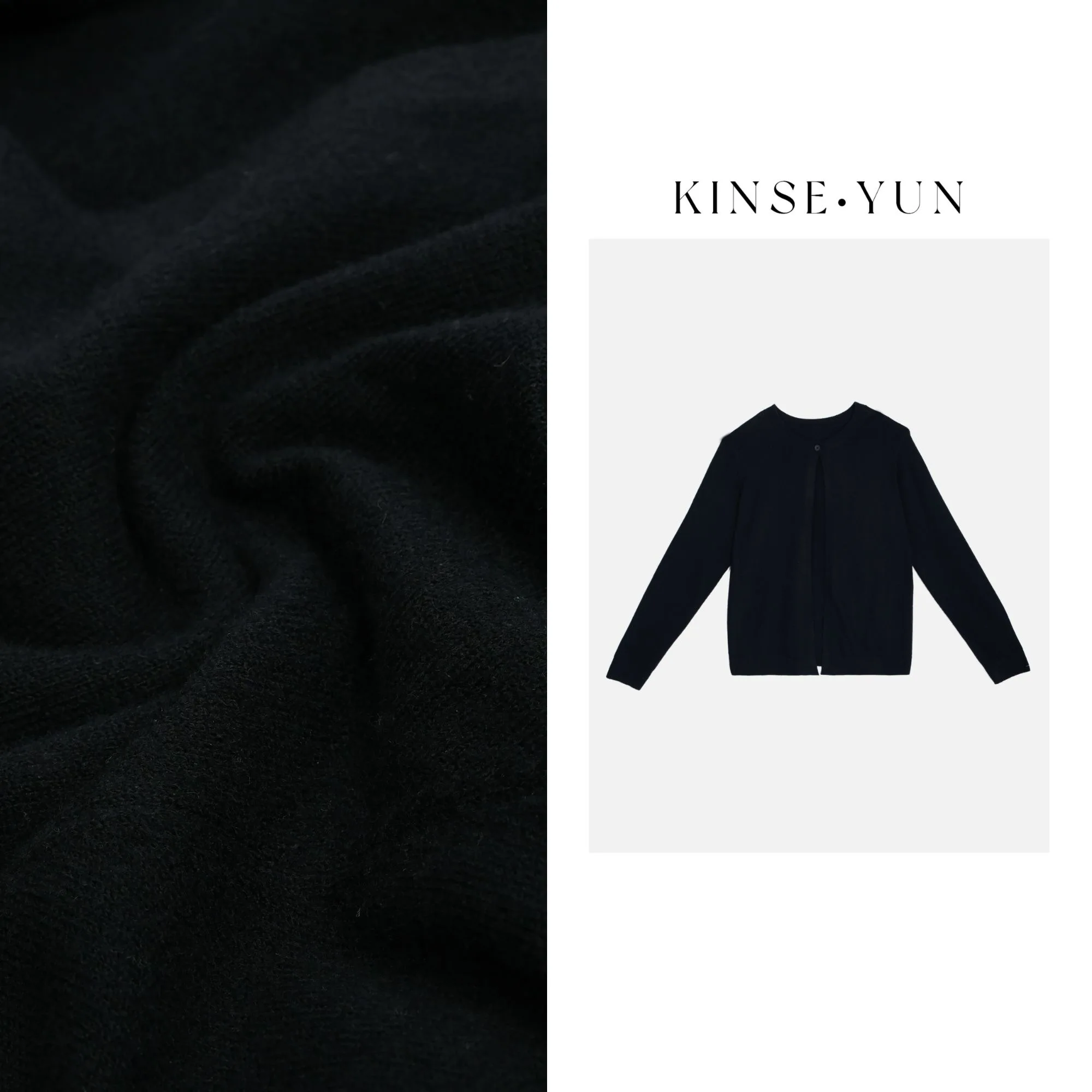 

KINSE YUN Pure Woolen Knitted One-Button Slim Fit Simple Design Heart-Tobbing Open Cardigan KSY2208 Women's Commute Sle
