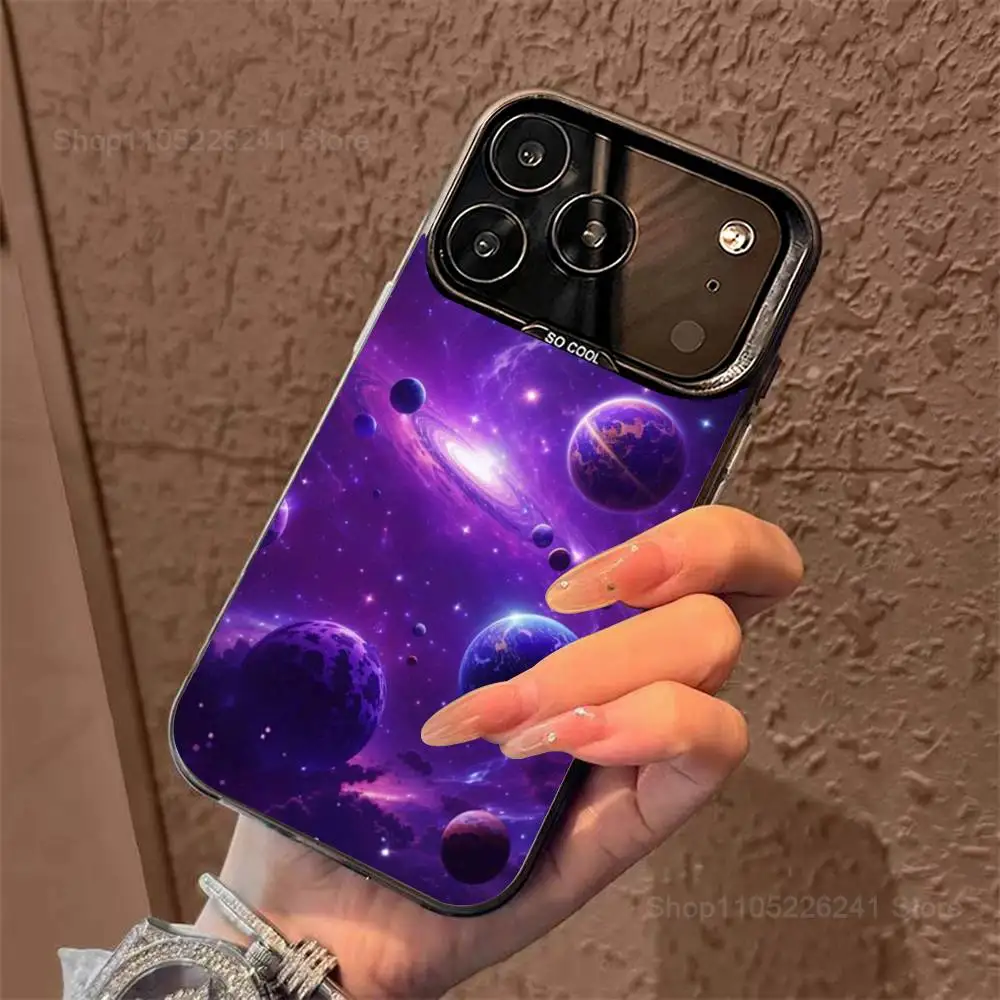 الفن الجمالي الأرجواني الهاتف آيفون 14,17,13,12,11,16,15, ميني,برو,SE,XS,MAX,أسود ماتي غطاء سيليكون #2