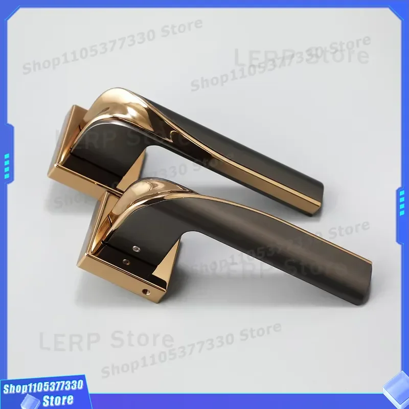 Gold Zinc Alloy Square Door Handle Lock Cover 35-45mm Durable Bathroom Inner Cylinder Hardware for Household Security
