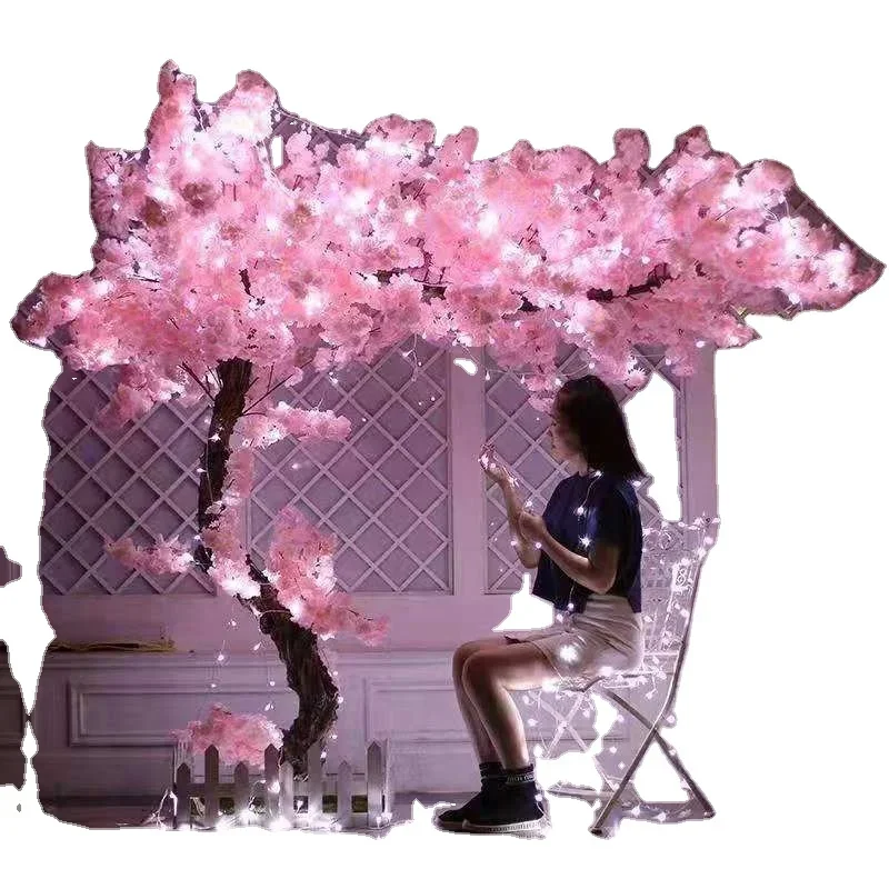 New fashion  pink artificial plastic cherry blossom tree for outdoor wedding decoration stock and with good price & short lead