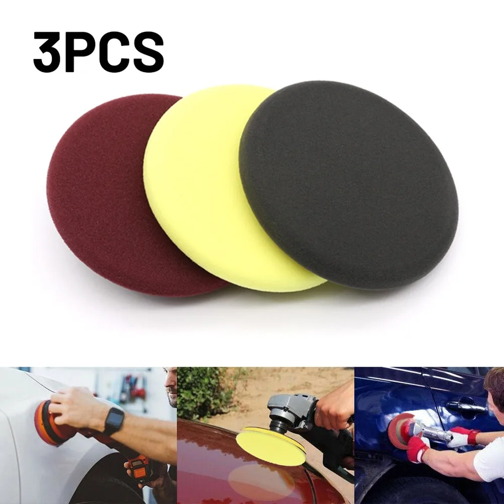 Brand New Top-quality Useful Replacement Sanding Pad Waxing 6inch Buffing Sanding Disc Sponge Polishing Pads Pratical 3PCS/Set