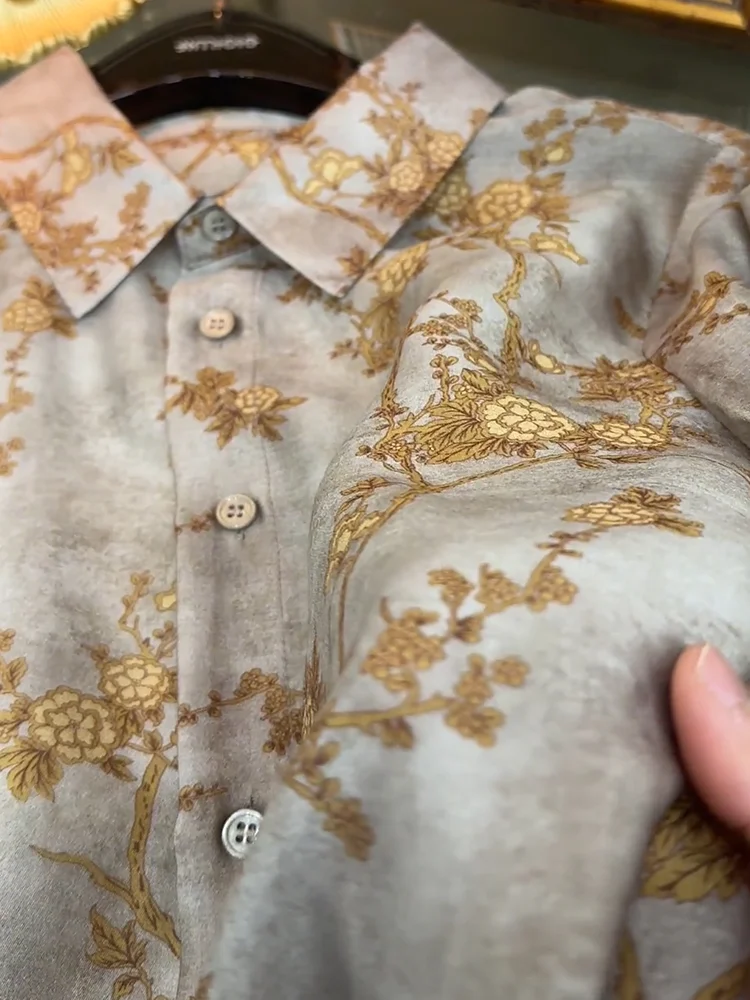 

Ele Floral Print irt Осенний новый модный универсальный топ для похудения больших размеров для всего тела pes Long Sve Frenc...