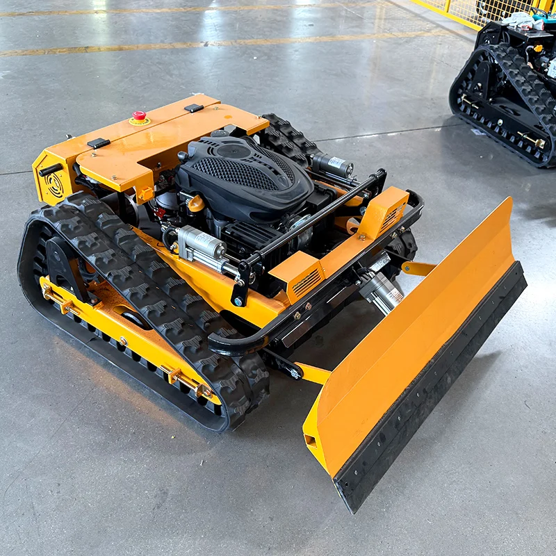 Remote Control Lawn Mower with Push Shovel Crawler Chassis  High Quality
