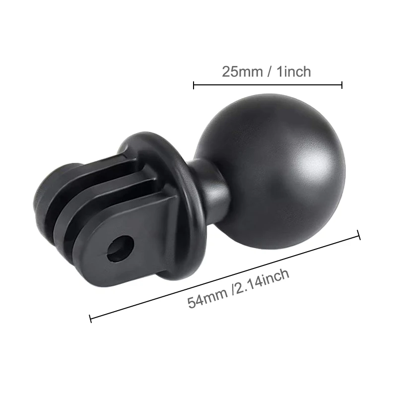 Ball RAM Mount for GoPro Hero 12 11 10 9 8 7 6 5 Xiaomi AKASO SJCAM Action Camera Tripod Ballhead Mount Adapter with Thumb Screw